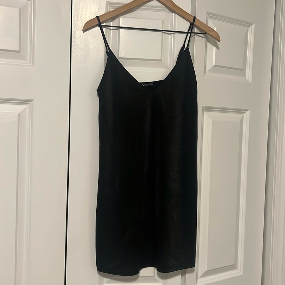 Black short slip dress